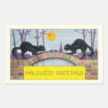 Hallowe'en Grüße Rechrteckaufkleber