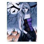 Halloween-Hexe-Postkarte