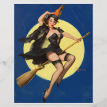 Halloween-HexePin herauf Mädchen Flyerdruck