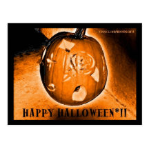 HALLOWEEN-KÜRBIS (GESCHNITZT) - Postkarte