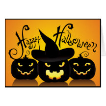 Halloween-Kürbise Grußkarte