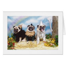 Halloween-Mops-Löwe-Vogelscheuche Tinman Karten