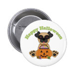 Halloween-Mops und -kürbis buttons