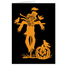 Halloween-Vogelscheuche-Silhouette-Anmerkungs-Kart