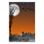Halloweengraveyard-Szenen-Silhouette Personalisiertes Druckpapier