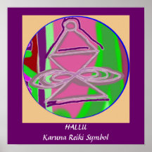 HALLU - Karuna Reiki heilendes Symbol Plakat
