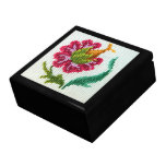 Hand gestickte helle Blume 3 Erinnerungskisten