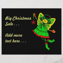 Hand gezeichneter Weihnachtsengel mit Gedicht Flyerdruck