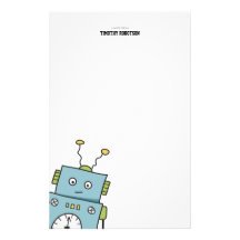 Hand gezeichnetes Roboter Personalizable Anmerkung Individuelle Druckpapiere