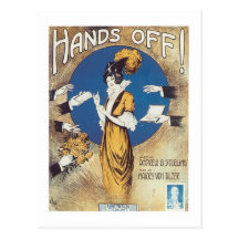 Hände weg! Vintage Songbook-Abdeckung Postkarten