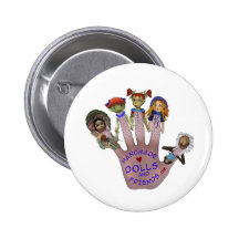 Handgemachte Puppen-und Freund-Logo-gute Sachen Anstecknadelbutton