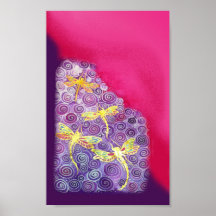 Handgemaltes Silk Libellen-Plakat durch Cyn Mc