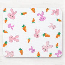 Handrawn Häschen u. Karotten Mousepad