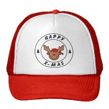 Happy x-mas Rentier mit Baum Trucker Mützen