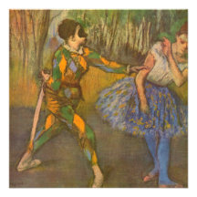 Harlekin und Columbine durch Edgar Degas Personalisierte Ankündigung