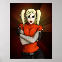 Harlequin Pinup Poster