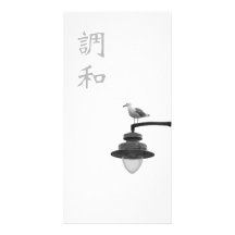 Harmonie-Kanji und Seemöwe-Fotokarte