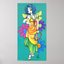 "Harmonie-" Regenbogen-Blumen-Kinderfee-Plakat