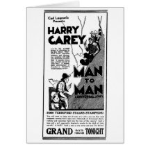 Harry Carey 1922 Vintage Zeitungsfilmanzeige Grußkarte