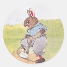 Häschen-Grabungen für Würmer Runde Sticker