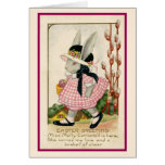 Häschen-Mädchen-Ostern-Karte