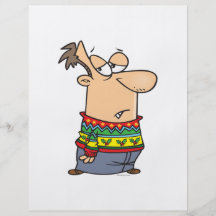 hässlicher Weihnachtsstrickjacke-Cartoon Flyerdruck
