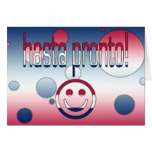 Hasta sofort! Amerika-Flagge färbt Pop-Kunst Karte
