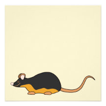 Haustier-Maus. Schwarzes TAN Individuelle Einladungen