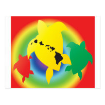 Hawaii-Reggae-Schildkröten Postkarten