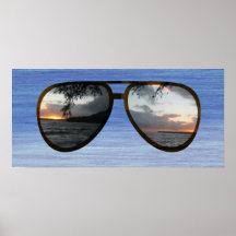 Hawaii Sunset Sunglasses Print