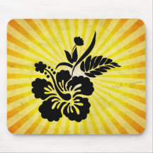 Hawaiische Blumen-Silhouette Mousepad