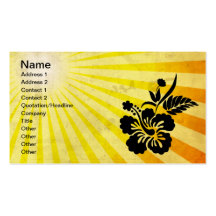 Hawaiische Blumen-Silhouette Visitenkarten Vorlagen