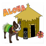 Hawaiische französische Bulldogge Hula Tiki Plakat poster