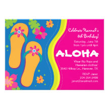 Hawaiische Luau Party Einladung