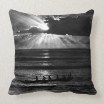 Hawaiischer Sonnenuntergang in Schwarzem u. im Wei kissen
