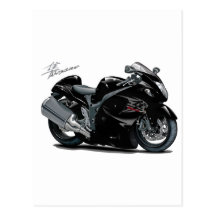 Hayabusa schwarzes Fahrrad Postkarten