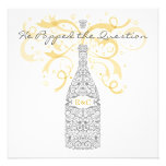 He Popped the Question Champagne Invitation