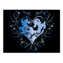 Heart blue postkarten