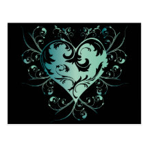 Heart green postkarten
