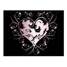 Heart light pink postkarte