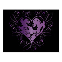 Heart purple postkarten