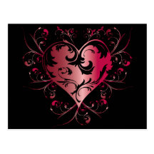 Heart red postkarte