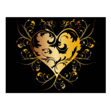 Heart yellow postkarte
