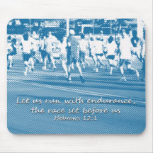 Hebräer-12:1 ließ uns das Rennen laufen lassen Mousepads