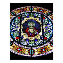 Heiliges Herz des Jesus-Buntglas-Fensters Postkarten