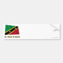 Heiliges Kitts und wellenartig bewegende Flagge Ne Autosticker