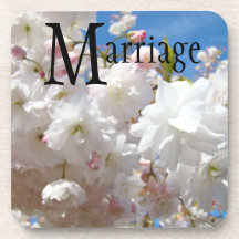 Heiratgeschenk-Untersetzer Hochzeits-Weiß-Blüten