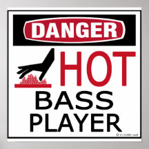 Heißer Bass-Spieler Poster