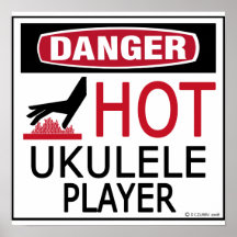 Heißer Ukulele-Spieler Plakatdruck