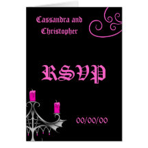 Heißes Rosa der extravaganten gotischen Kandelaber Karten